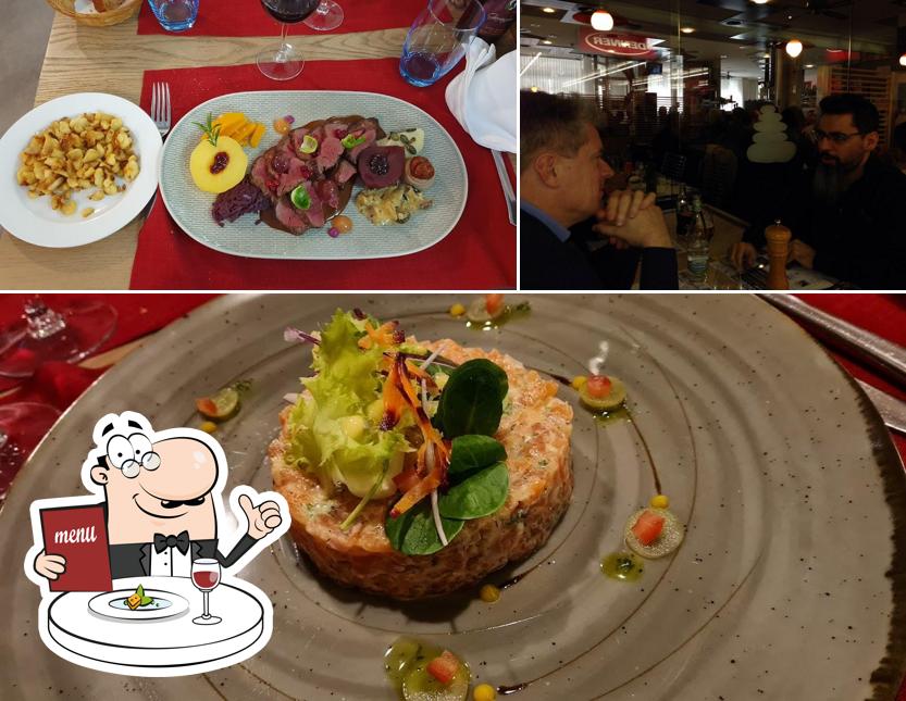 La immagine di cibo e bancone da bar da Brasserie des Sauges