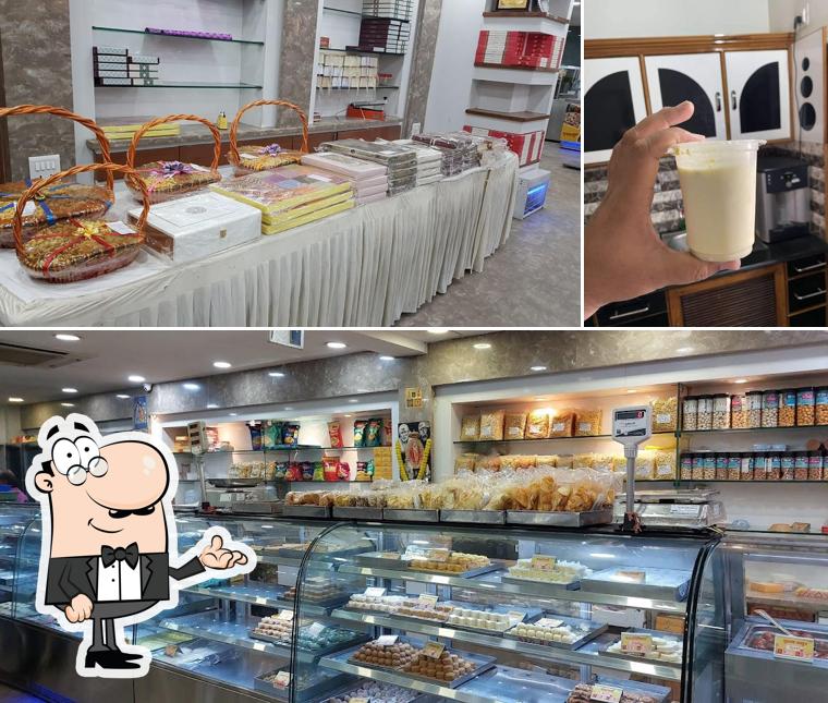 This is the photo depicting interior and beverage at Brijwasi Mishthan Bhandar