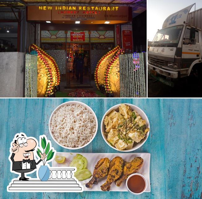 Take a look at the image showing exterior and food at New Delhi Hotel