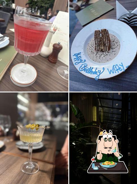 The restaurant's food and drink