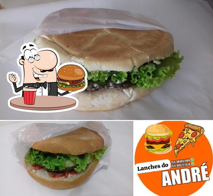 Consiga um hambúrguer no Lanches Do André