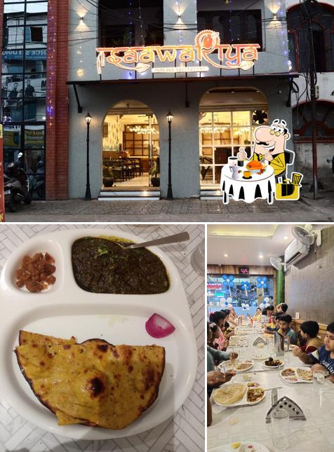 The picture of food and exterior at Saawariya Restaurant & Caterers