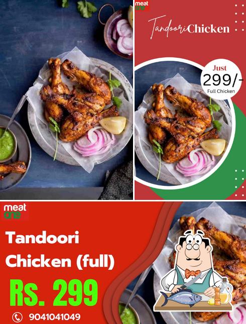 Grilled salmon at Meat One Mutton Poultry Seafood