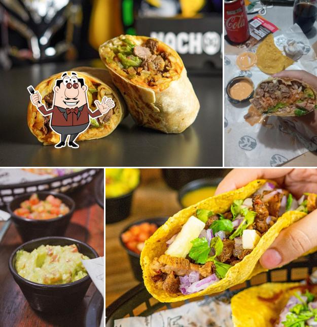 Sanduíche de carne de porco desfiada em Nacho Man Mexican Food BC