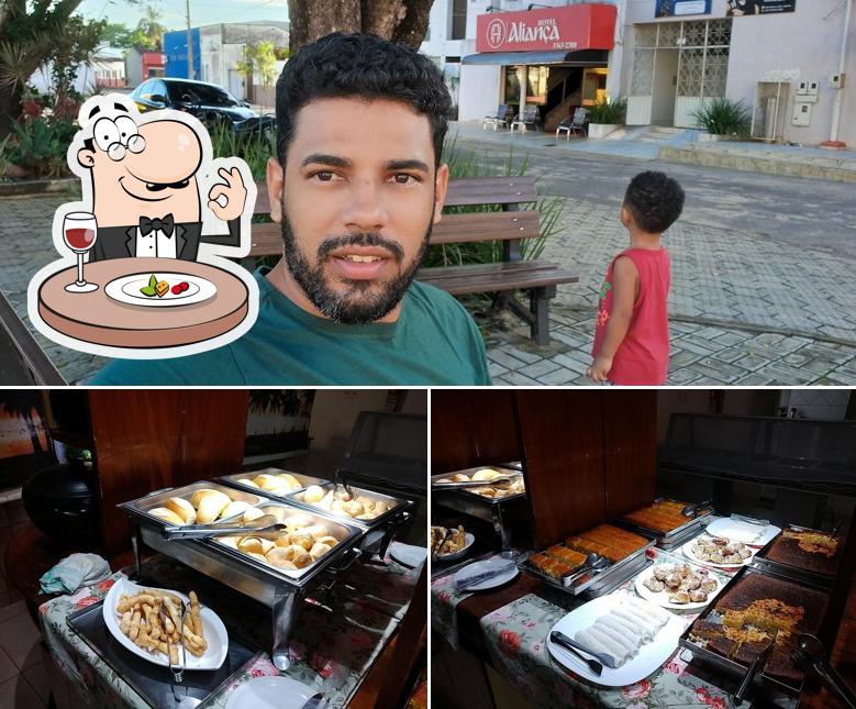 A ilustração da comida e exterior a Hotel & Restaurante Aliança