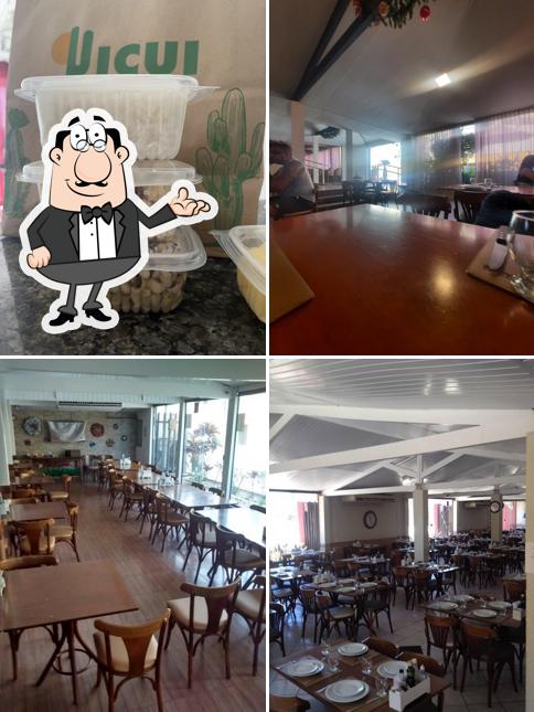 Sente em uma das mesas no O Picuí