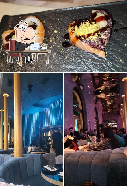Tra le diverse cose da Kokkomi Sushi Restaurant si possono trovare la interni e cibo