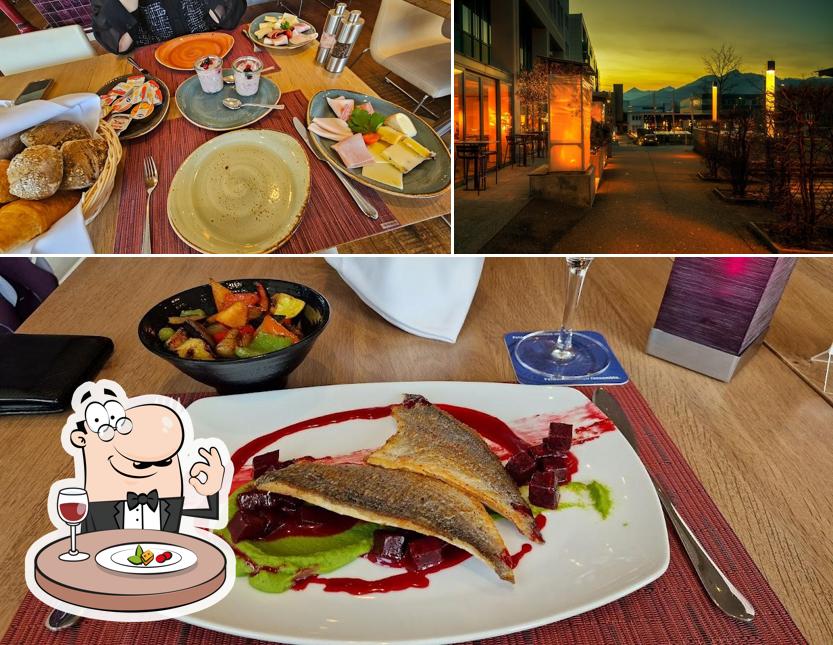 Guarda la immagine che raffigura la cibo e esterno di pure Restaurant Olten