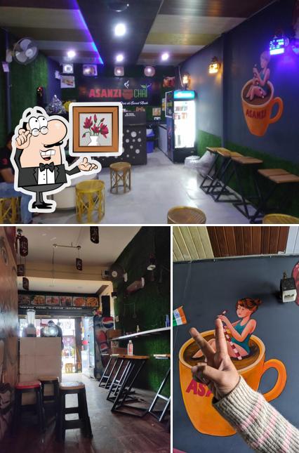 This is the picture showing interior and food at ASANZI CHAI