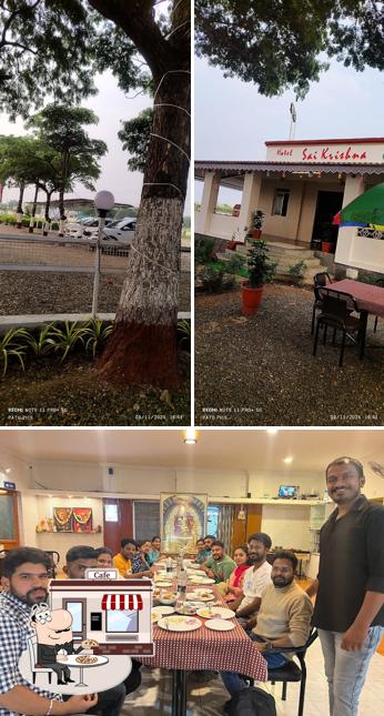 The photo of Hotel Saikrishna Garden’s exterior and food