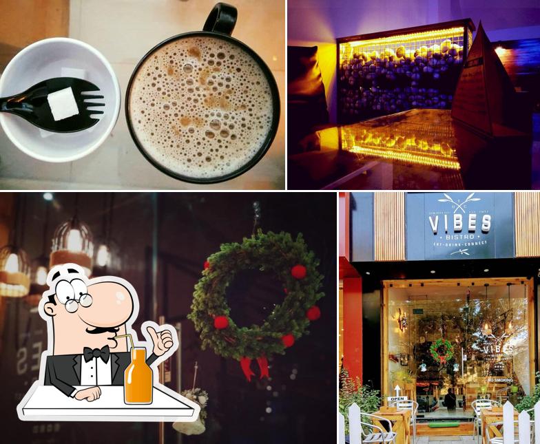Enjoy a drink at Vibes Bistro