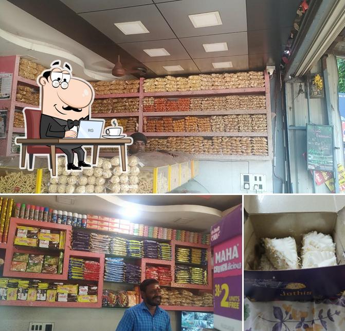 The interior of New Jothi Bakery & Sweets