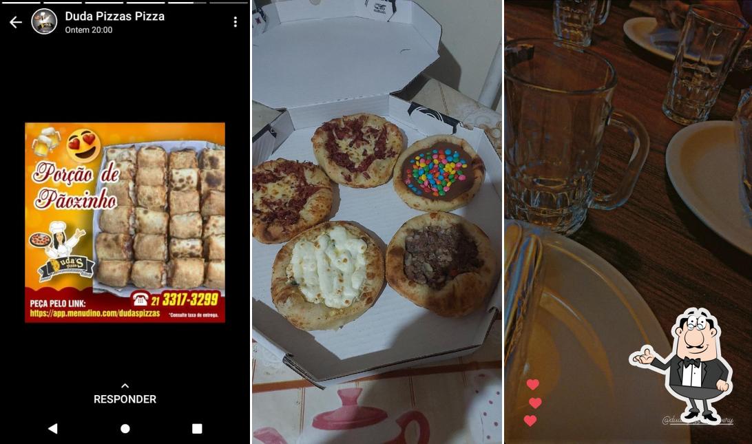 O interior do Duda's Pizzas