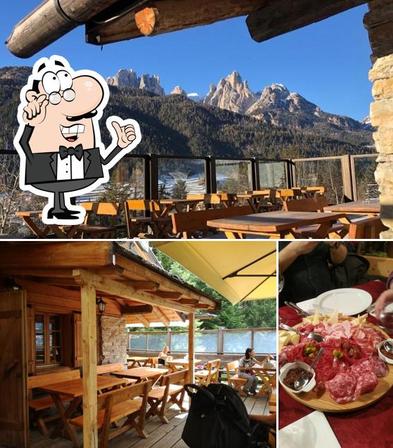 Gli interni di Malga Aloch