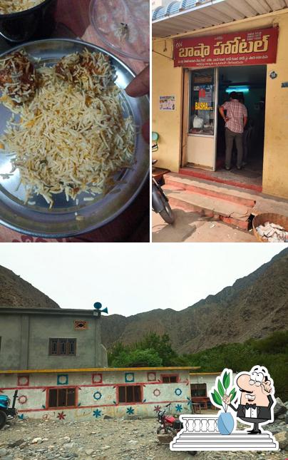 The restaurant's exterior and food