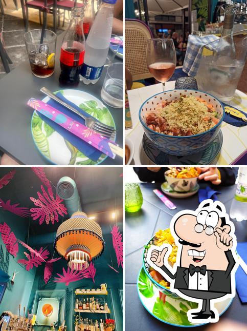 Gli interni di MOMI Hagakure Poke & Matcha Bar