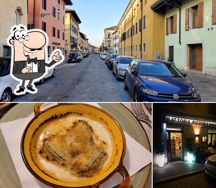 La esterno e cibo del ristorante