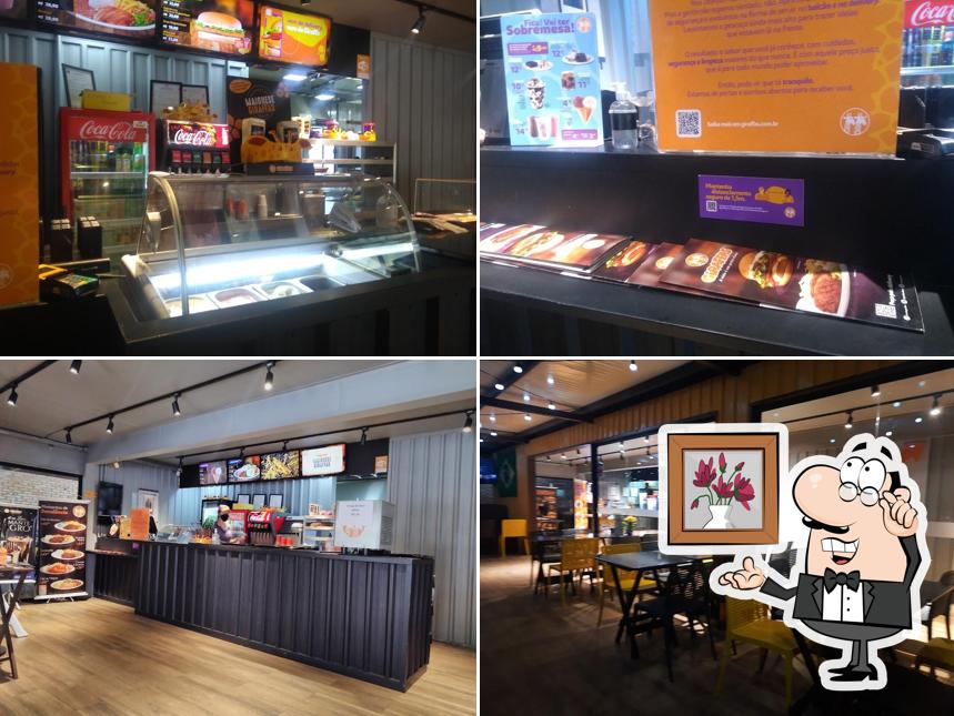 O interior do Giraffas Container Lucas Rio Verde