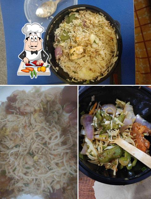 Bibimbap at food bowl