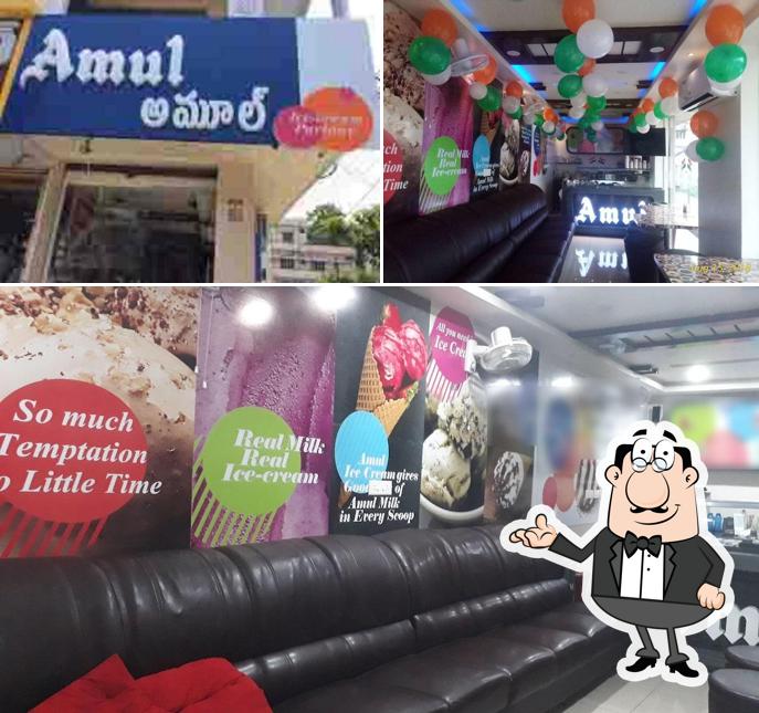 The interior of Amul Ice Cream Parlour