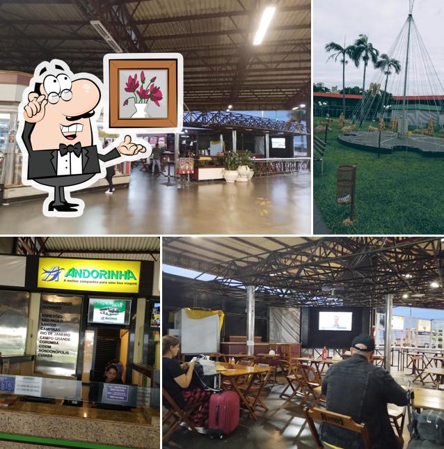 Sente em uma das mesas no Restaurante Norte Sul 24 Horas