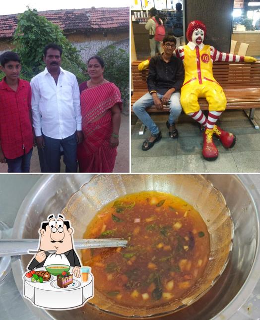Hot and sour soup at laxmi sahithi hotel buffet lunch pure veg
