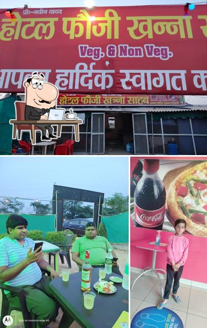 Take a seat at one of the tables at Hotel foji Khanna sab