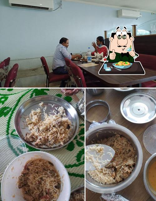 This is the image depicting food and interior at Bismillah Dum Biryani Centre