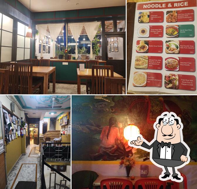 Take a seat at one of the tables at Hot yak restaurant