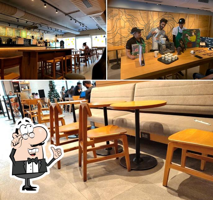 The interior of Starbucks