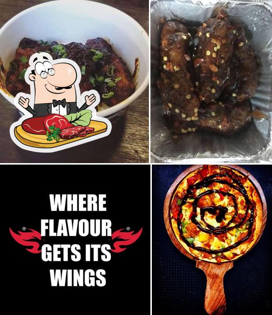 Meat meals are available at Fire Wings