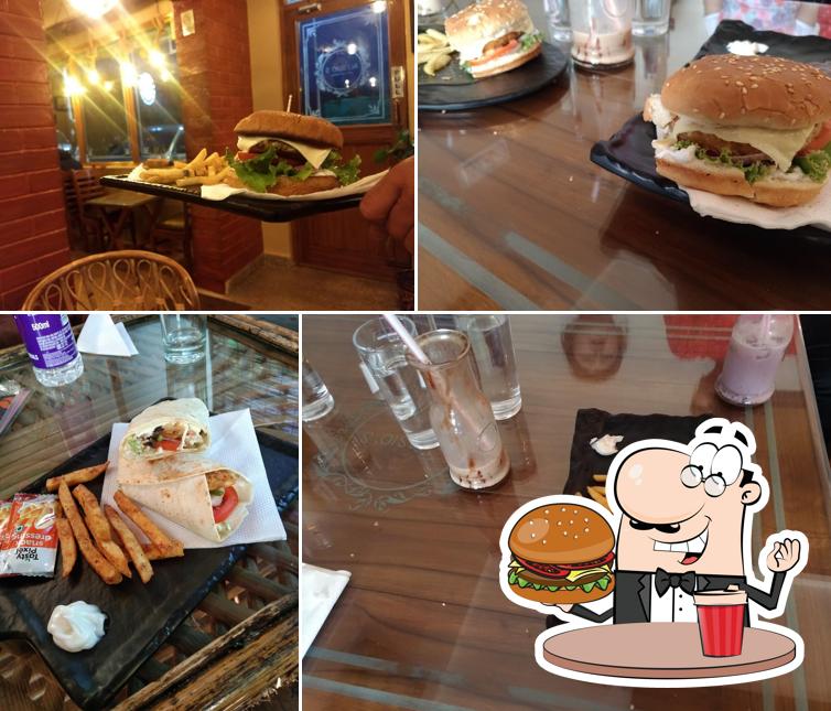 Get a burger at Alessio's cafe and pizzeria