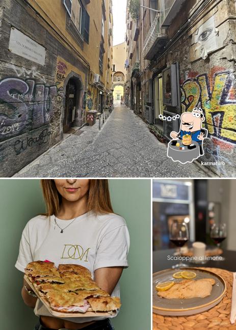 Tra le diverse cose da Caffé Letterario Bistrot DOM santi bevitori si possono trovare la cibo e esterno