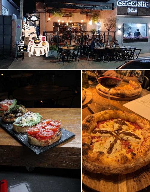 Esta é a foto apresentando comida e interior no Carboretto Pizzaria Pizzas Salgadas Drink Aperitivos Sobremesas Limeira SP