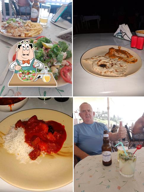 Greek salad at Silver sand beach shack