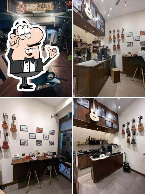 The interior of Chords and Coffee - The Music Store Café