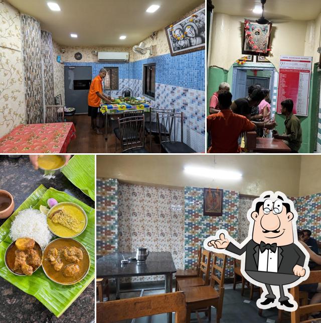 Take a seat at one of the tables at Hotel Sidheshwari Ashram