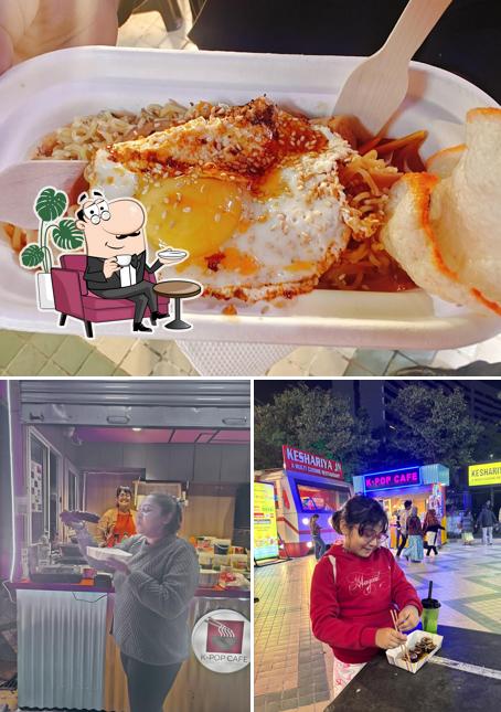 The photo of interior and food at K-Pop Cafe