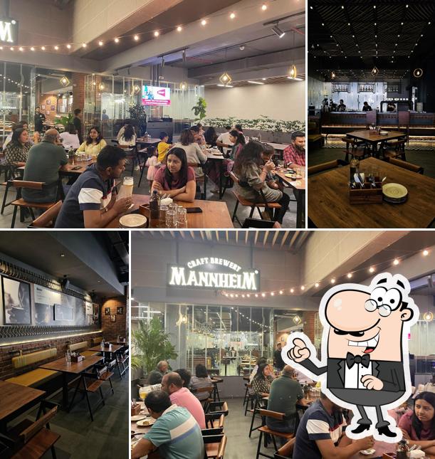 Take a seat at one of the tables at Mannheim Craft Brewery Ecoworld