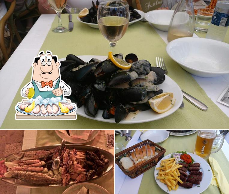 I clienti di Konoba Koloseum possono provare diversi piatti di mare