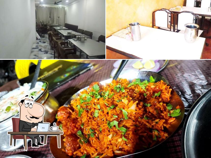 This is the picture showing interior and food at Shree Ji Restaurant