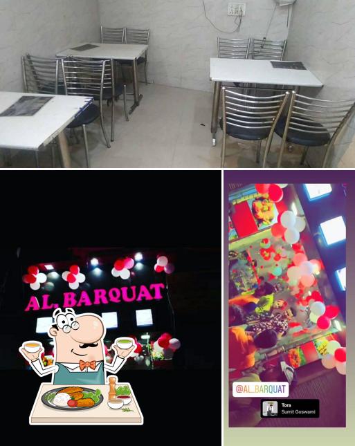 This is the image depicting food and interior at AL-BARQUAT
