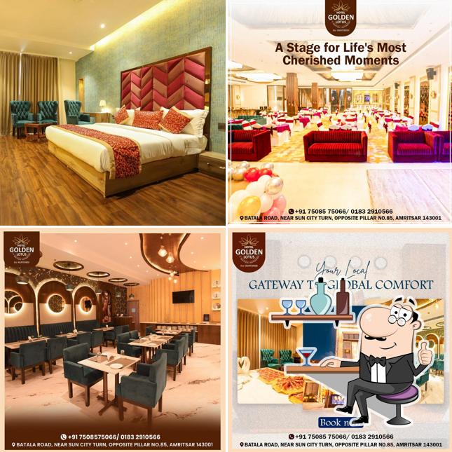 The interior of HOTEL GOLDEN LOTUS- Hotel, Bar, banquet & Swimming pool in Batala Road, Amritsar