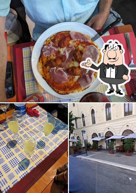 Guarda la immagine che raffigura la interni e cibo di Osteria Romana