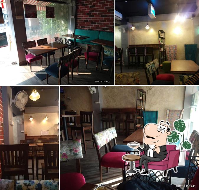 Take a seat at one of the tables at The VJ Cafe