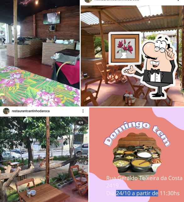 O interior do Restaurante Cantinho da roça