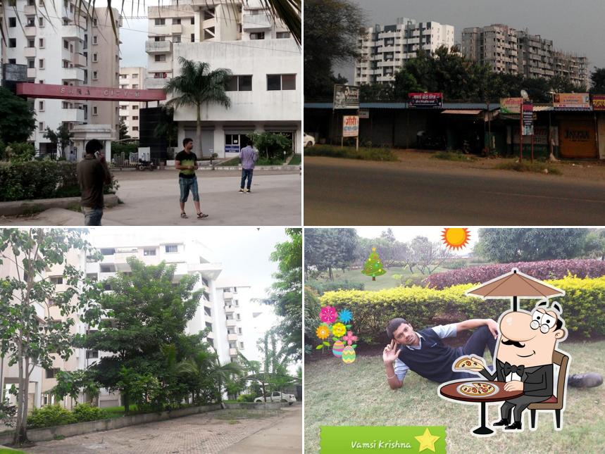 You can get some fresh air outside Hotel Aishwarya Garden Family Resto & Bar