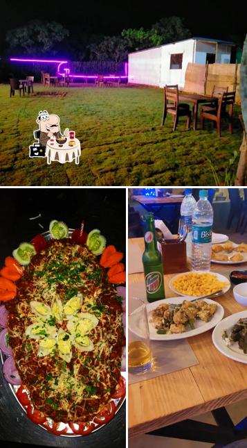 Among various things one can find food and interior at The garden bar & restaurant