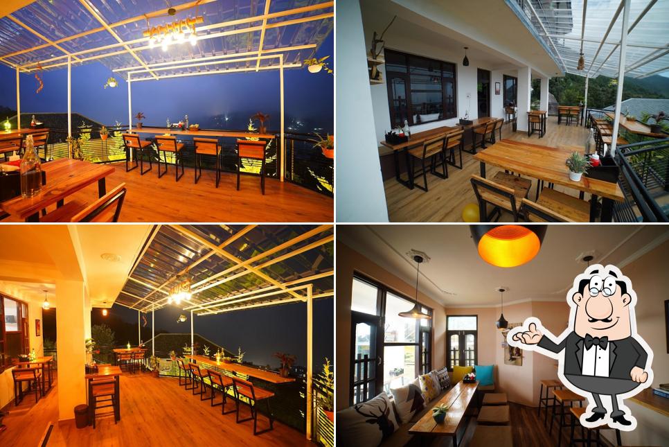 The interior of Young Monk Cafe Dharamkot