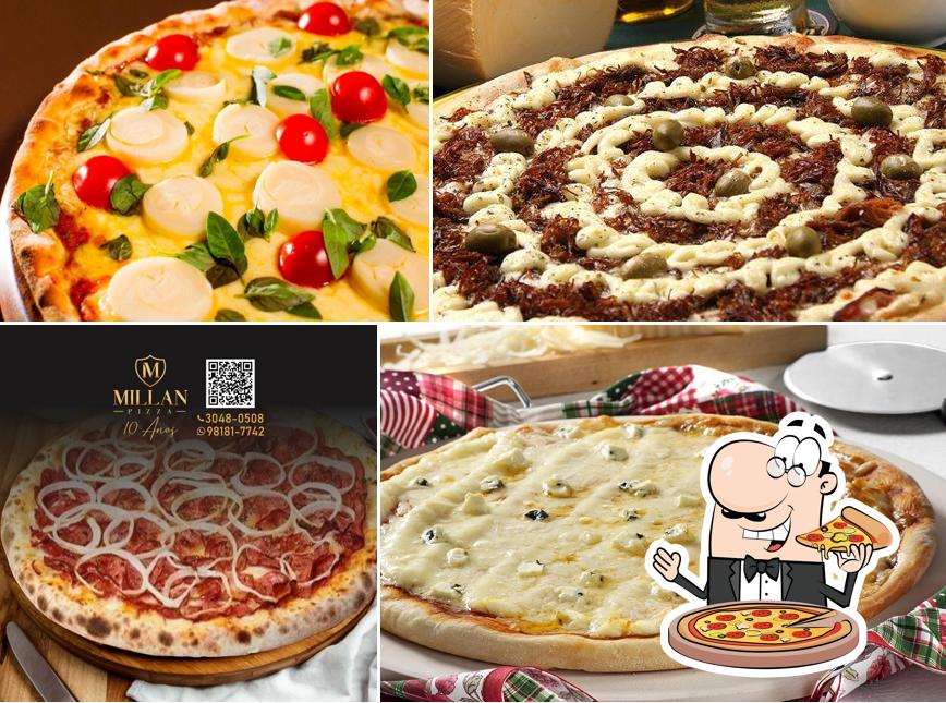 Peça diferentes variedades de pizza